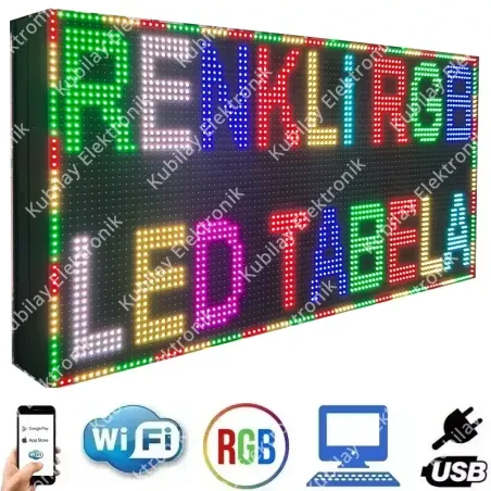 64x32 cm Renkli LED Çift Taraflı Tabela Fiyatı ve Özellikleri