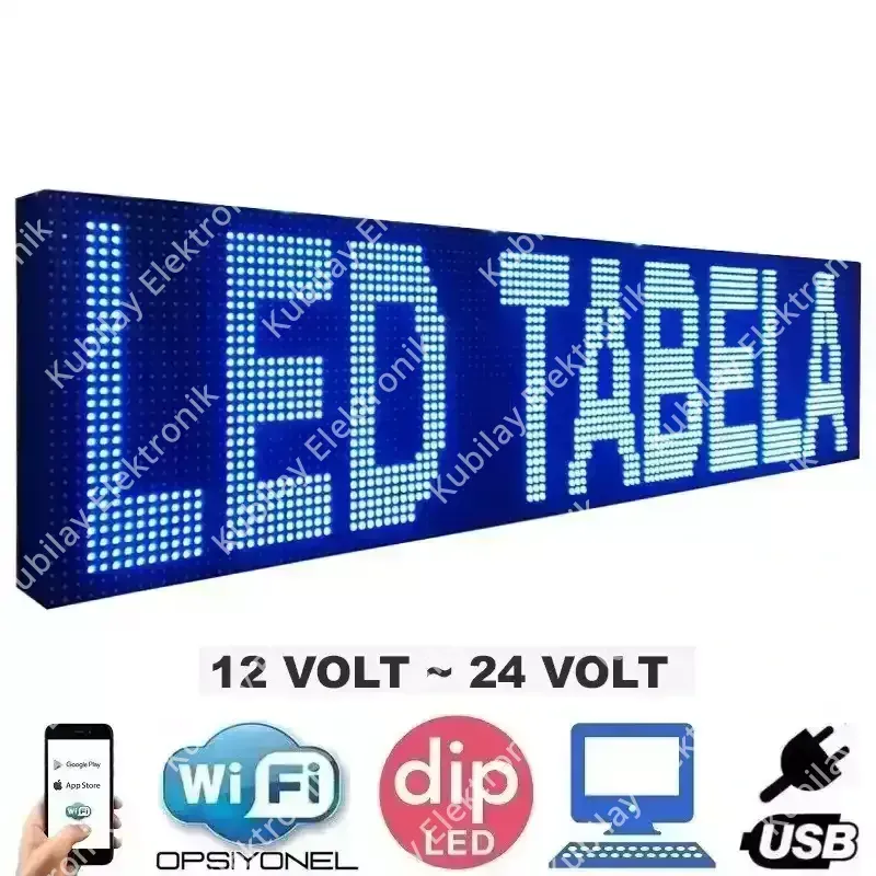 128x16 cm araç içi LED Tabela